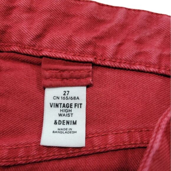 & Denim By H&M Jeans Size 27 W28"xL28" Vintage Fit High Waist Jeans Straight Leg - Picture 8 of 8